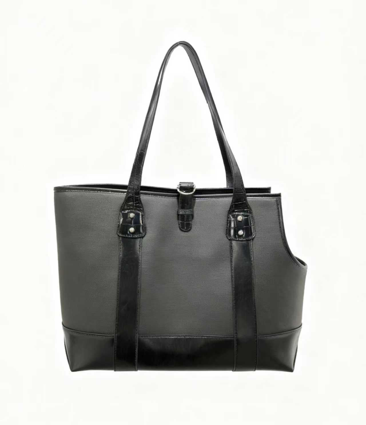 Vintage Leather Canvas Tote Pet Carrier