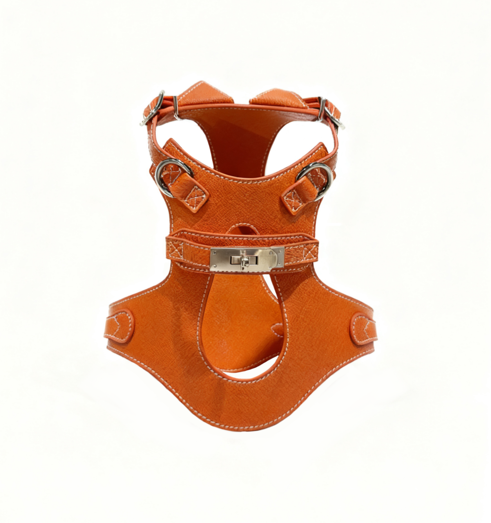 Palm Pattern Genuine Leather Pet Harness