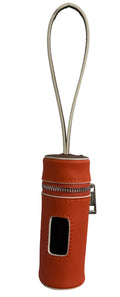 Dual-color Contrast Genuine Leather Poop Bag Holder