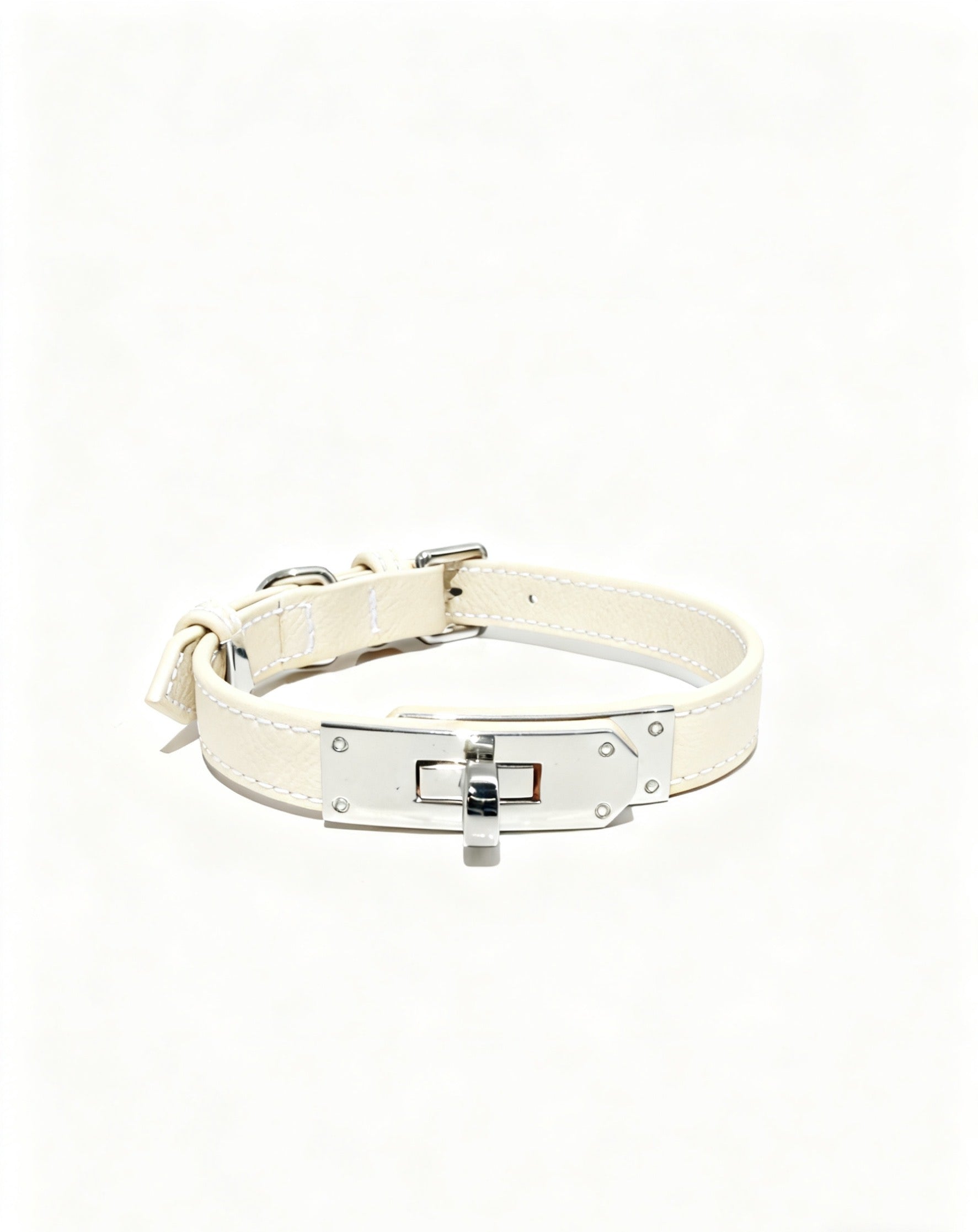 Palm Pattern Genuine Leather Collar