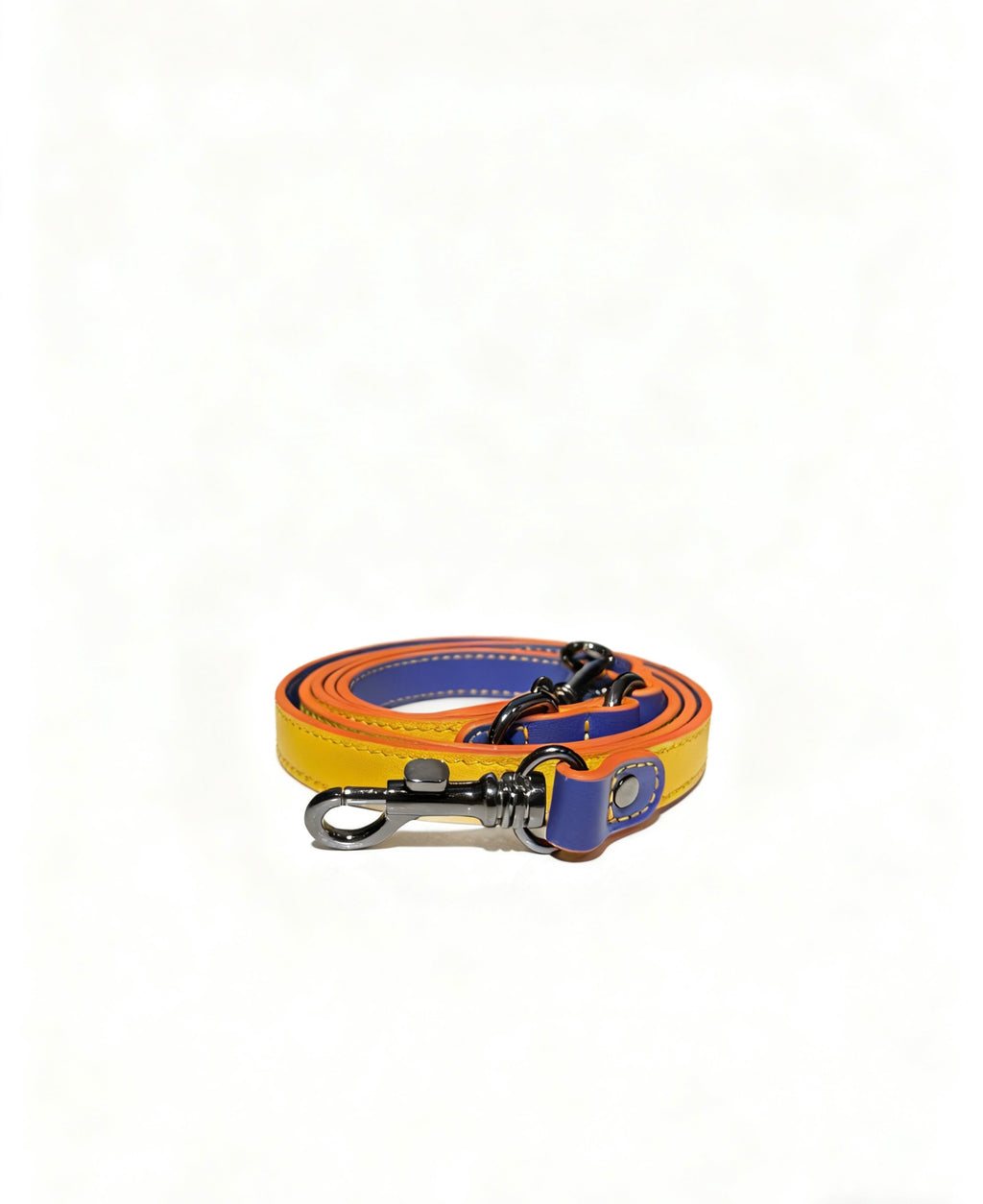 Dual-color Contrast Genuine Leather Leash