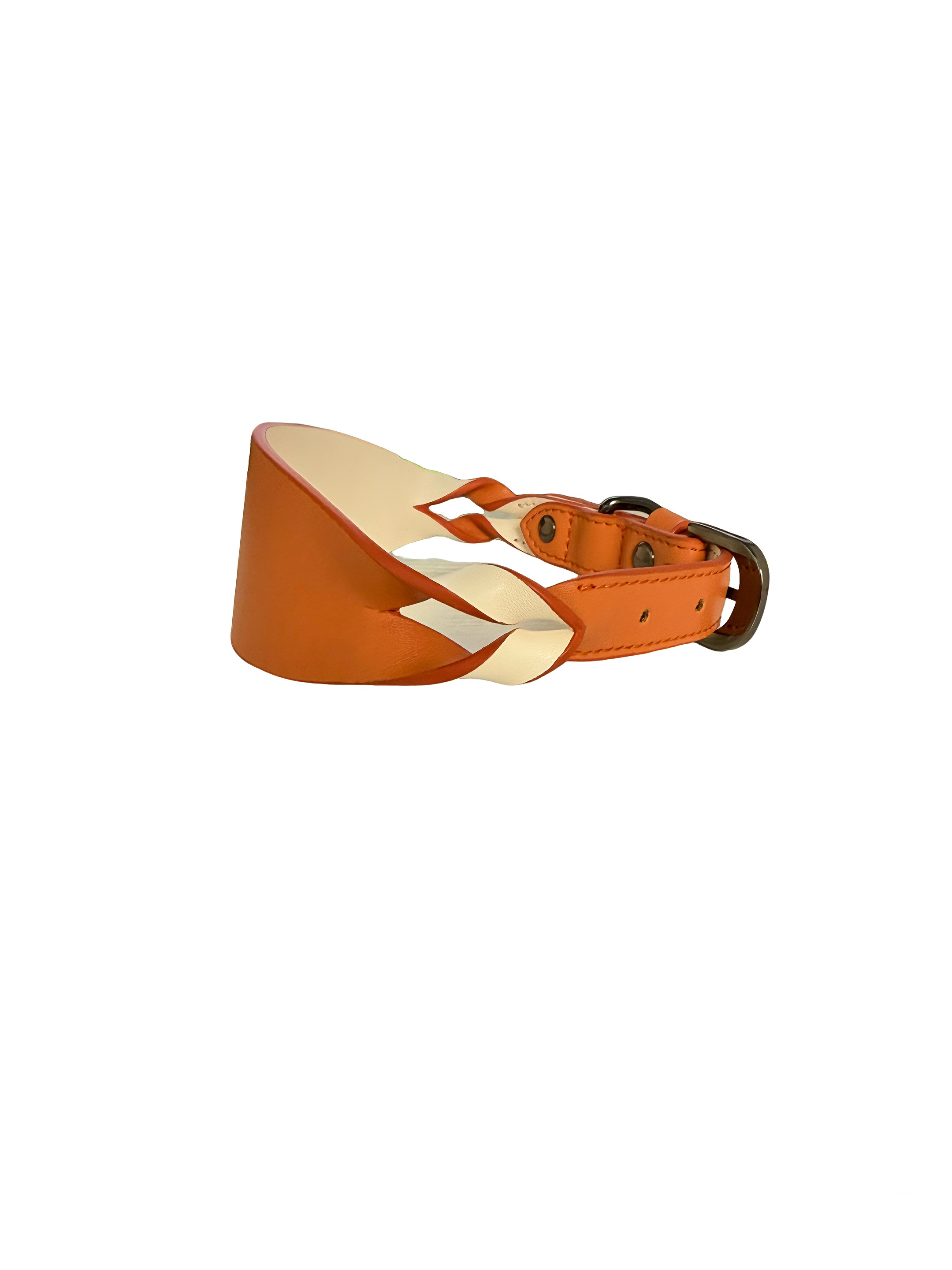 Dual-color Contrast Braided Genuine Leather Collar