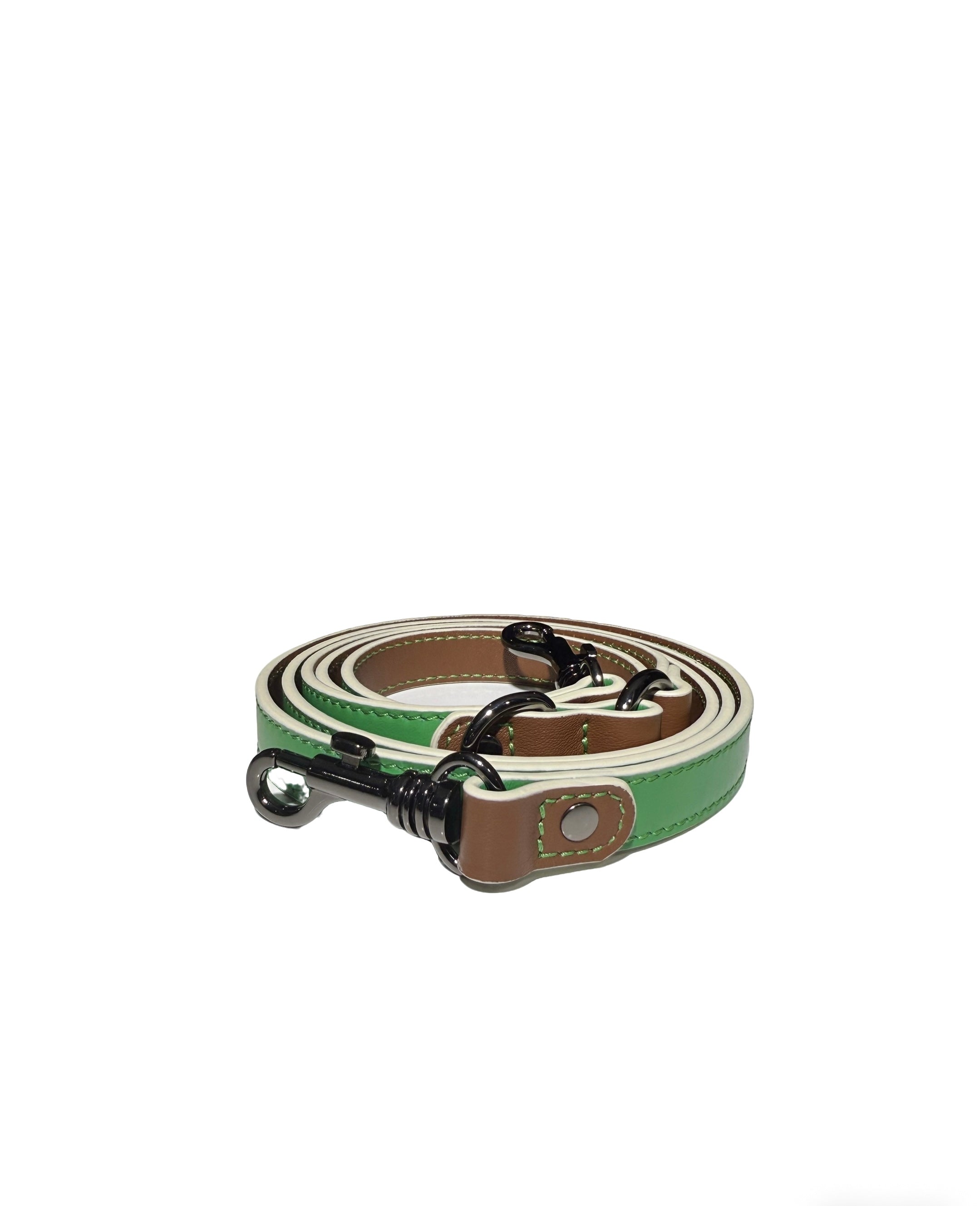 Dual-color Contrast Genuine Leather Leash