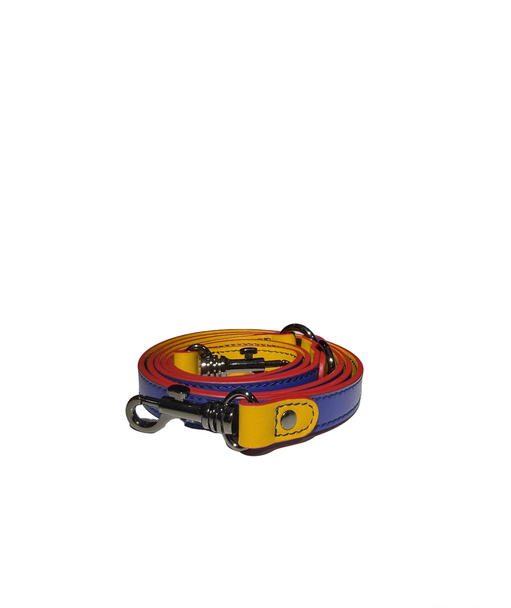 Dual-color Contrast Genuine Leather Leash
