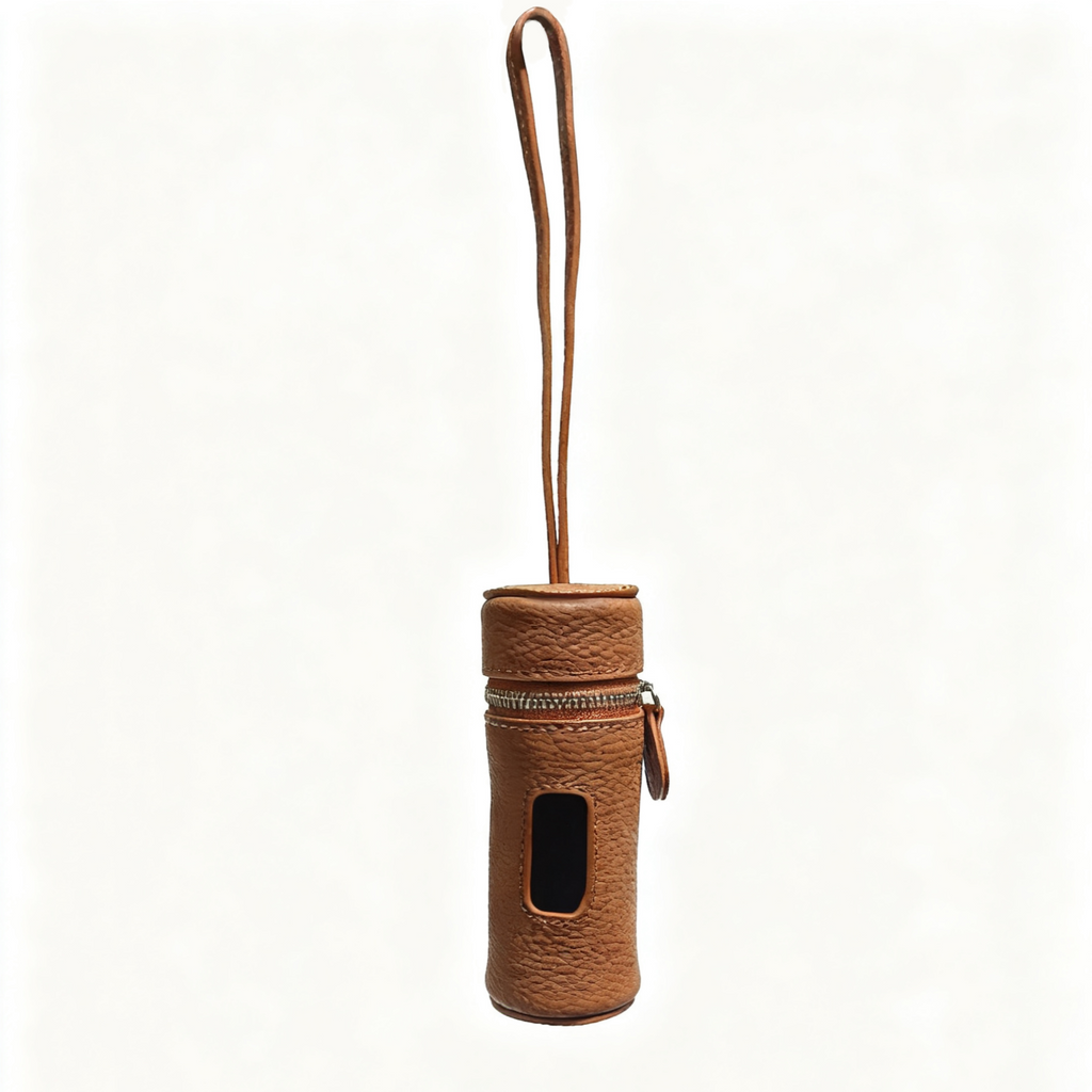 Genuine Leather Palm Pattern Poop Bag Holder