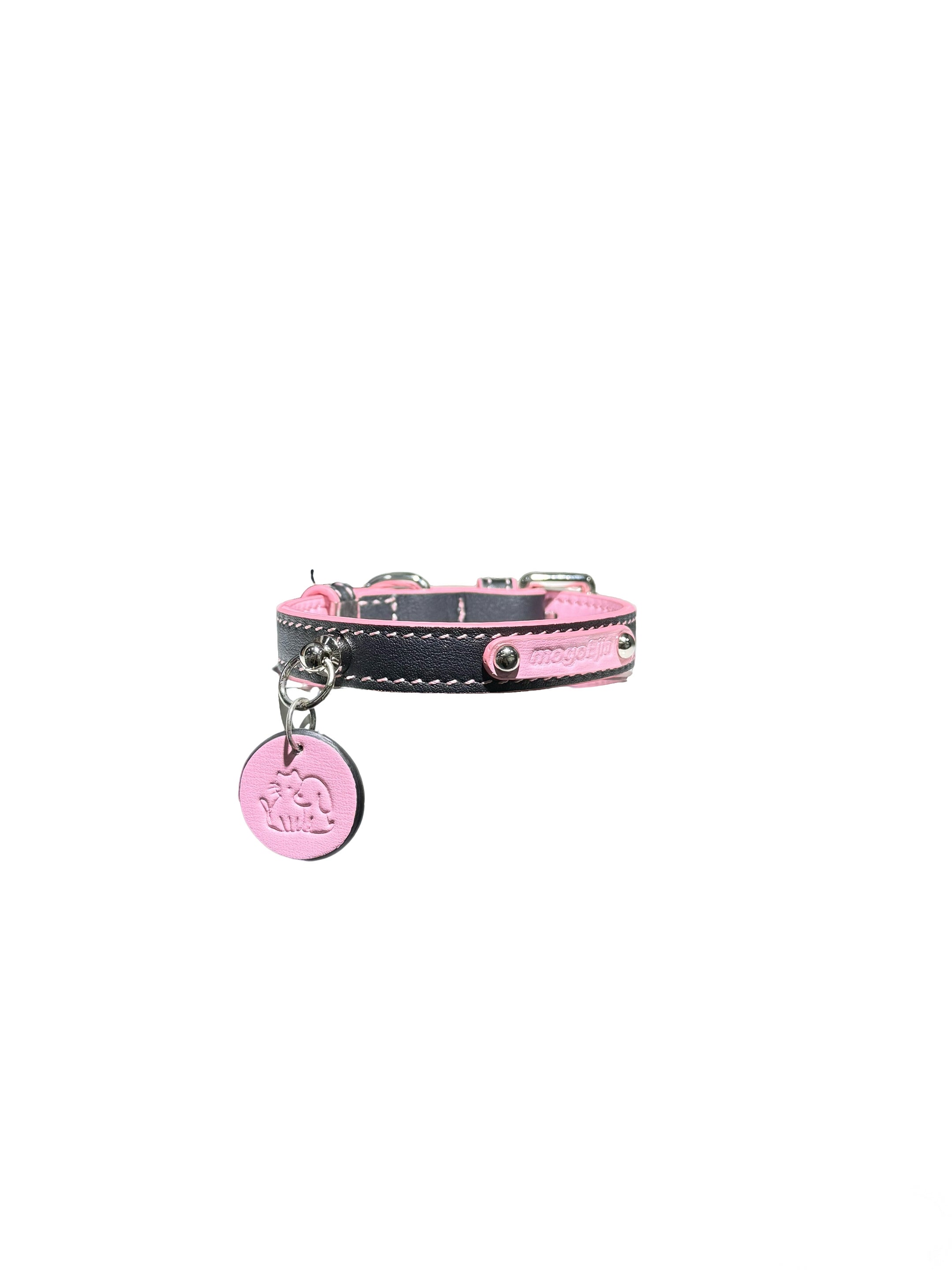 Dual-color Contrast Genuine Leather Collar